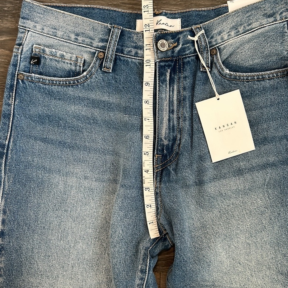 NEW KanCan 27 7 Regina High Waist Mom Jeans Distressed Ripped Denim Medium Wash - Picture 5 of 14